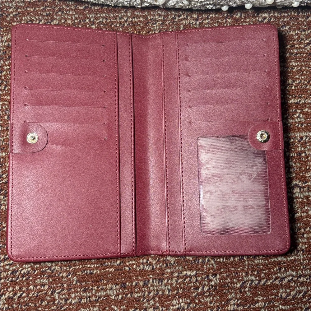 Lark & Ives Burgundy Wallet maroon simple long card wallet minimalist wallet